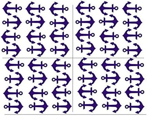 مجموعة من 48 ملصق حائط من الفينيل بنمط مرساة ملصق جداري بحري - غرفة الأطفال والأولاد ديكور داخلي للمنزل (أزرق داكن 55 × 78 مم) in Kuwait