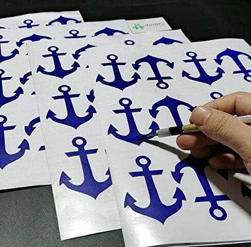 مجموعة من 48 ملصق حائط من الفينيل بنمط مرساة ملصق جداري بحري - غرفة الأطفال والأولاد ديكور داخلي للمنزل (أزرق داكن 55 × 78 مم) in Kuwait