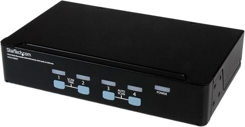 StarTech.com 4-Port USB KVM Swith with OSD - TAA Compliant - 1U Rack Mountable VGA KVM Switch (SV431DUSBU), Black in Saudi Arabia