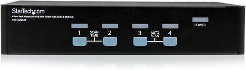 StarTech.com 4-Port USB KVM Swith with OSD - TAA Compliant - 1U Rack Mountable VGA KVM Switch (SV431DUSBU), Black in Saudi Arabia