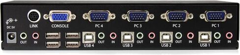 StarTech.com 4-Port USB KVM Swith with OSD - TAA Compliant - 1U Rack Mountable VGA KVM Switch (SV431DUSBU), Black in Saudi Arabia