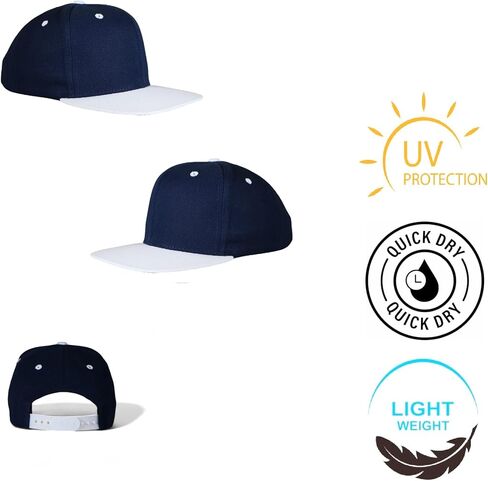 Flat Baseball Cap Men Women - Classic Style Adjustable Two-Tone in Saudi Arabia