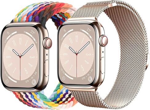 Magnetic Clasp Watch Bands for Women and Men, Compatible with Apple Watch Bands 38mm 40mm 41mm 42mm 44mm 45mm 49mm, for iWatch Bands Series Ultra/Ultra 2 SE 9 8 7 6 5 4 3 2 1, Stainless Steel & Nylon in Saudi Arabia