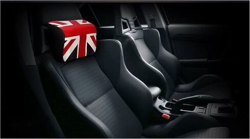 DABOK Union Jack Neck Pillow Memory Foam Cushion Car Headrest Pillow Support C Type Cushion for The Resting Neck Pain Relief Car Seat Curve Comfort and Reduce Driving Fatigue (Gray) in Saudi Arabia