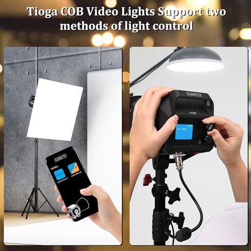 Came-TV Tioga 220W COB Led الفيديو الضوئي ضوء النهار 5600K مع عاكس 20551Lux@1m تأثيرات الإضاءة App التحكم Led الأضواء in Kuwait