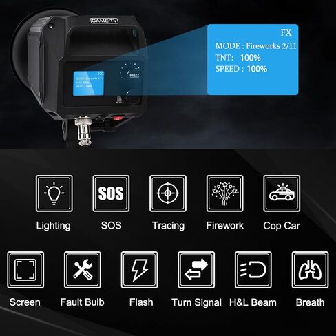 Came-TV Tioga 220W COB Led الفيديو الضوئي ضوء النهار 5600K مع عاكس 20551Lux@1m تأثيرات الإضاءة App التحكم Led الأضواء in Kuwait
