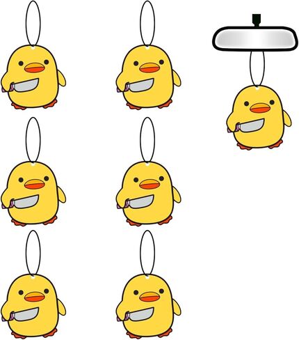 6 Pcs Little Yellow Duck Car Air Fresheners, Funny Hanging Car Air Fresheners Long Lasting Cute Car Mirror Scented Hanging Car Decoration Ornaments Gift Interior Accessories for Men Women in Saudi Arabia