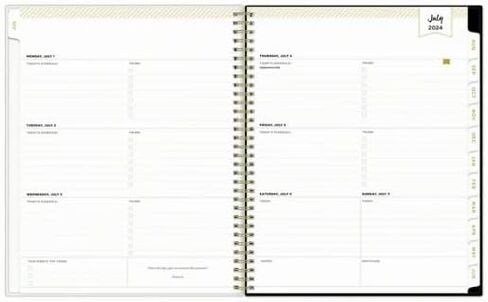 July 2024 - June 2025 Academic Weekly Monthly Planner Weekly Layouts and 6 in -1 Colorful Ballpoint Pen (Medium 5 x 8) in Saudi Arabia