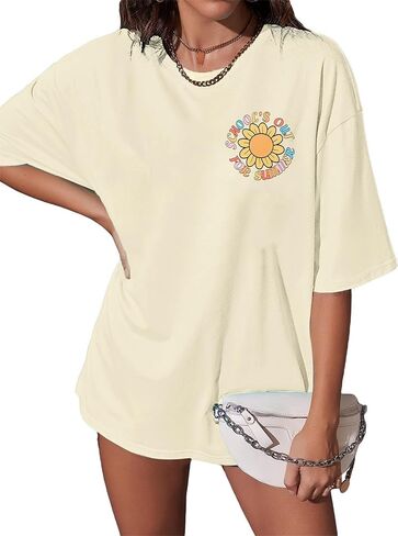 قميص MNLYBABY آخر يوم للمدرسة كبير الحجم: للمعلمات والنساء خارج المدرسة للصيف in Kuwait