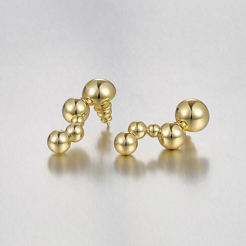 KissYan Gold Dangle Earrings, 14k Gold Paper Clip Chain Ball Drop Earrings Long Beaded Earrings for Women Sterling Silver Post Dainty Jewelry Gifts in Saudi Arabia