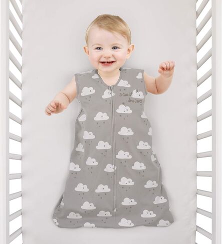 Blue and White Moons All-Over Printed 100% Cotton Wearable Blanket with "Little Dreamer" Embroidery in Saudi Arabia