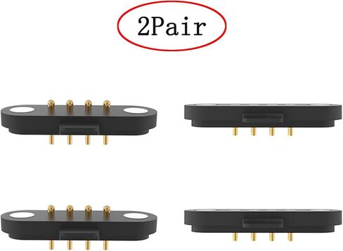 2 Pair Magnetic Pogo Pin Connector, 2/3/4/5P 1A Magnetic Pogopin Connector Male+Female 2.5MM Through Holes Spring Loaded Magnetic Pogopin Connectors DC Power Socket DC Power Charge Connector (2Pin) in Saudi Arabia