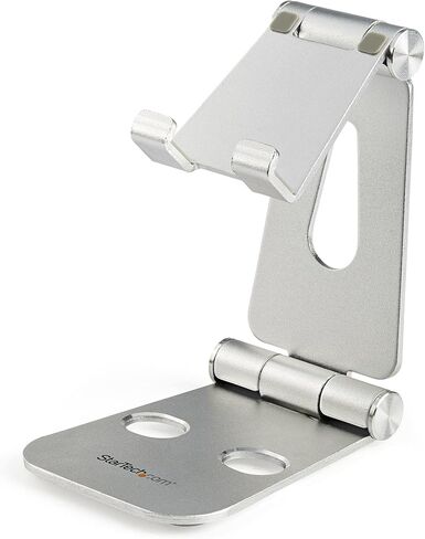 StarTech.com Phone and Tablet Stand - Foldable Universal Mobile Device Holder for Smartphones & Tablets Adjustable Multi-Angle Ergonomic Cell Phone Stand for Desk Portable, 4in to 13in (USPTLSTND) in Saudi Arabia