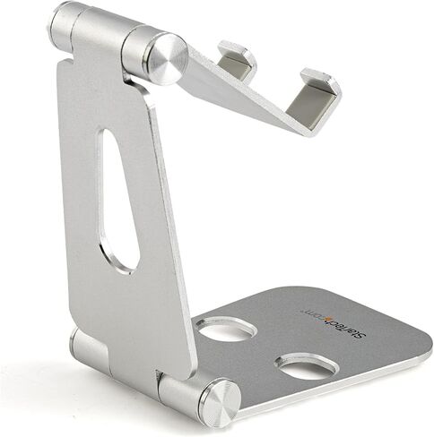 StarTech.com Phone and Tablet Stand - Foldable Universal Mobile Device Holder for Smartphones & Tablets Adjustable Multi-Angle Ergonomic Cell Phone Stand for Desk Portable, 4in to 13in (USPTLSTND) in Saudi Arabia