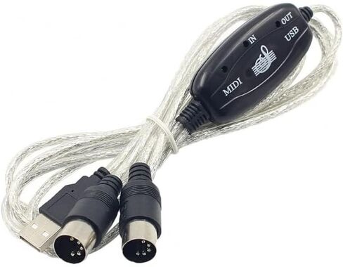 USB MIDI Cable Adapter, B60 Midi USB Cable Interface Converter 5-Pole in Out Midi to USB Adapter 2m in Saudi Arabia