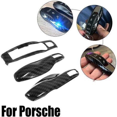 غطاء حماية ذكي لمفتاح السيارة من ألياف الكربون، مجموعة من 3 قطع حماية كاملة، متوافق مع بورش بوكستر كايمان 981 كاريرا 911 991 918 سبايدر ماكان كايين باناميرا in Kuwait