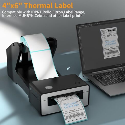 100 Sheets Fanfold Thermal Labels, 4" x 6" Direct Thermal Labels Use for Shipping, Mailing, Postage, Address Labels, Thermal Label Stickers Compatible with Most Direct Thermal Printers in Kuwait