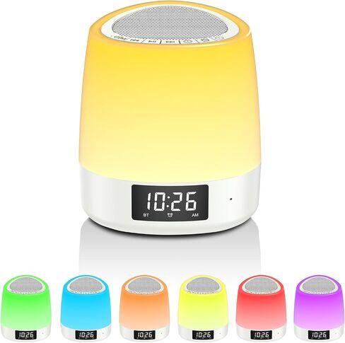 White Noise Sound Machine with 34 Sleep Sounds 8 Colors Night Light, Battery Powered Integrated Alarm Clock Bluetooth Function Sleep Timer, White Noise Machine for Sleeping Adults Baby White in Saudi Arabia