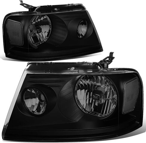 DNA MOTORING Pair OE Style Headlights Compatible with 04-08 F150 / 2006 Mark LT, Black Housing/Smoked Lens/Clear Reflector, HL-OH-F15004-BK-SM-CL1 in Saudi Arabia