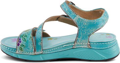 Spring Step L'Artiste Women's Anneka Hand-Painted Athleisure Sandals - Lightweight Floral Design with Adjustable Hook and Loop Closures in Saudi Arabia