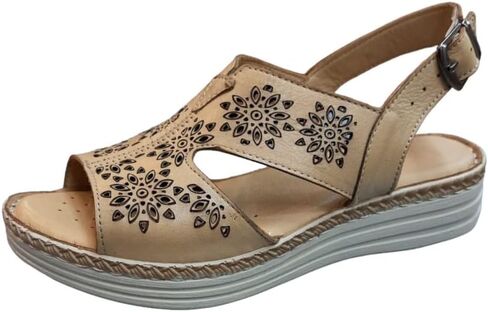 Alice Women's Comfortable, Leather Sling Back Sandal with Extra Cushioned Soft Footbed in Saudi Arabia