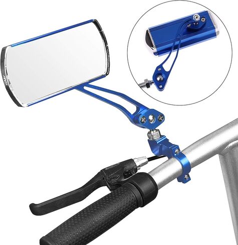 Bicycle Mirror,A Pair of 360°Rotation Back Rearview Mirror Handlebar Wide Angle Bike Mirror-Black in Saudi Arabia
