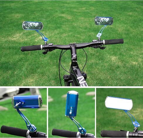 Bicycle Mirror,A Pair of 360°Rotation Back Rearview Mirror Handlebar Wide Angle Bike Mirror-Black in Saudi Arabia