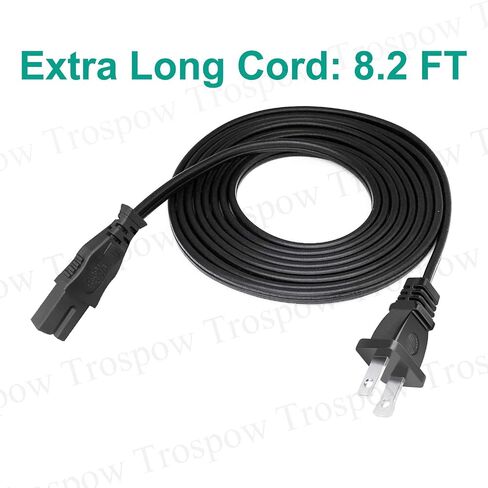 الشكل D 8.2ft 2 سلك الطاقة الشق ل Vizio Soundbar 2.1 sb362an-f6 SB3621n-E8M SB3621N-E8 SB3621n-E8B SB3821-C6 SB3621n-G8 شريط الصوت سلك الطاقة استبدال كابل التيار المتردد in Saudi Arabia