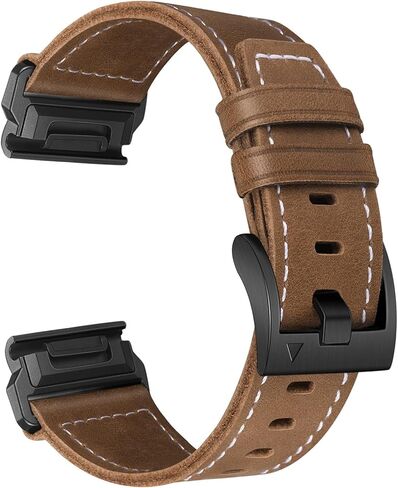 سوار ساعة TRUMiRR لـ Fenix ​​7/6 Pro / 5 Plus، 22 مم من الجلد سريع الفك وسهل الارتداء، حزام محول من الفولاذ المقاوم للصدأ لـ Garmin Forerunner 965 / Epix Gen 2 47 مم / Instinct 2 in Kuwait