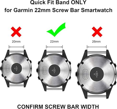 سوار ساعة TRUMiRR لـ Fenix ​​7/6 Pro / 5 Plus، 22 مم من الجلد سريع الفك وسهل الارتداء، حزام محول من الفولاذ المقاوم للصدأ لـ Garmin Forerunner 965 / Epix Gen 2 47 مم / Instinct 2 in Kuwait