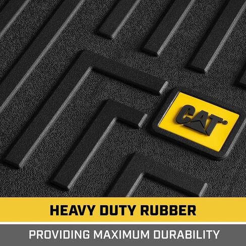 سجادات أرضية Cat® لسيارة Ford F-150 SuperCrew Cab موديل 2015-2024، أمامي وخلفي، حماية من جميع الأحوال الجوية، بطانات أرضية تناسب محيط ثلاثي الأبعاد، أسود، (CAMT-3103) in Saudi Arabia
