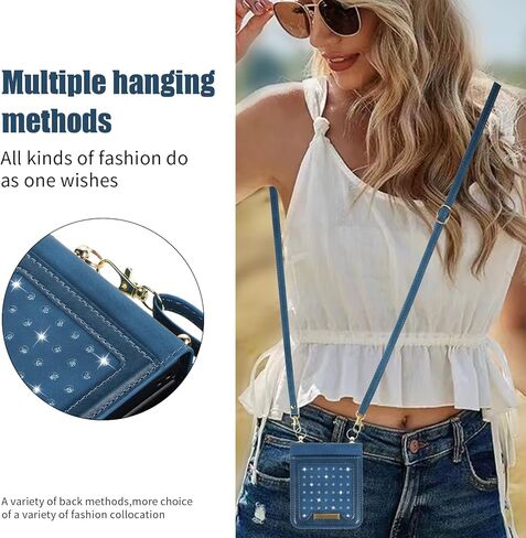حافظة CCSmall لهاتف Samsung Galaxy Z Flip5 Crossbody للنساء، حافظة هاتف من جلد البولي يوريثان اللامع اللامع مع غطاء حامل بطاقات RFID لهاتف Samsung Galaxy Z Flip 5 SZ أسود in Kuwait