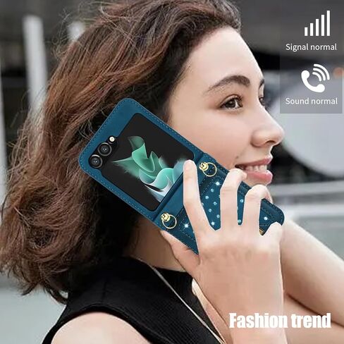 حافظة CCSmall لهاتف Samsung Galaxy Z Flip5 Crossbody للنساء، حافظة هاتف من جلد البولي يوريثان اللامع اللامع مع غطاء حامل بطاقات RFID لهاتف Samsung Galaxy Z Flip 5 SZ أسود in Kuwait