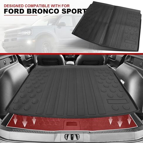 حصيرة بطانة حقيبة السيارة الخلفية متوافقة مع ملحقات Ford Bronco Sport 2021 2022 2023 2024 لجميع أنواع الطقس، مضادة للخدش، مقاومة للماء، واقي حصيرة صندوق السيارة TPE in Kuwait