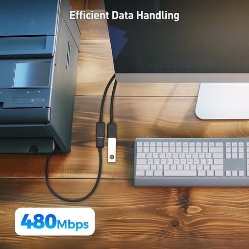 Cable Matters USB Splitter 1 in 2 Out, USB Power Splitter, 1ft in Kuwait