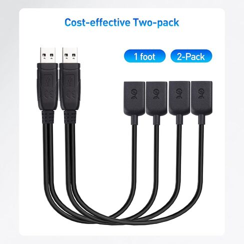 Cable Matters USB Splitter 1 in 2 Out, USB Power Splitter, 1ft in Kuwait