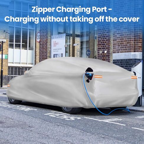 BougeRV لملحقات غطاء السيارة Tesla Model Y غطاء مقاوم للماء في جميع الأحوال الجوية مع شبكة تهوية ومنفذ شحن مناسب لطراز Tesla Y 2020 2021 2022 in Kuwait