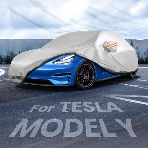 BougeRV لملحقات غطاء السيارة Tesla Model Y غطاء مقاوم للماء في جميع الأحوال الجوية مع شبكة تهوية ومنفذ شحن مناسب لطراز Tesla Y 2020 2021 2022 in Kuwait