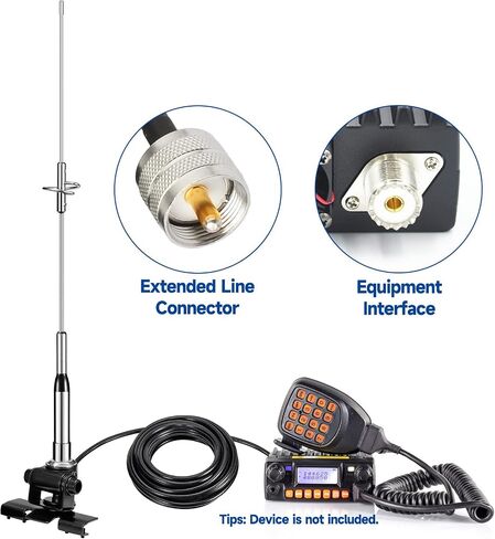 Bingfu Vehicle Mobile Ham Radio High Gain Antenna Dual Band VHF UHF 136-174MHz 400-470MHz Amateur Radio Anti-Rust Antennas for Car Truck Ham Radio Two Way Radio Marine VHF Radio in Kuwait