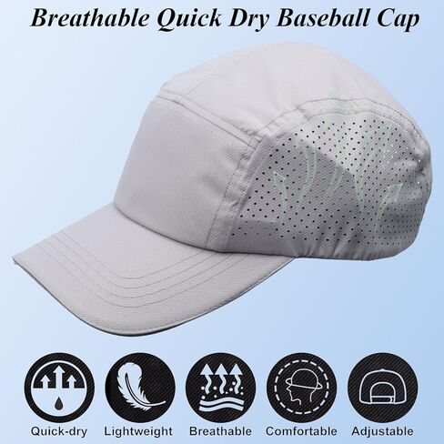 Men Women Quick Drying Baseball Cap Sun Hats Mesh Lightweight Adjustable Dad Hat for Outdoor Sports (20.5"-23.5") in Saudi Arabia