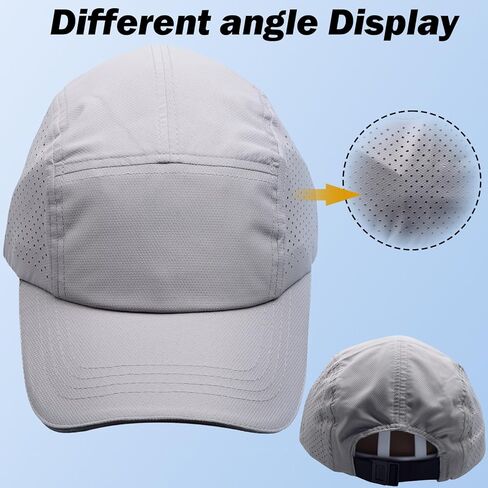 Men Women Quick Drying Baseball Cap Sun Hats Mesh Lightweight Adjustable Dad Hat for Outdoor Sports (20.5"-23.5") in Saudi Arabia