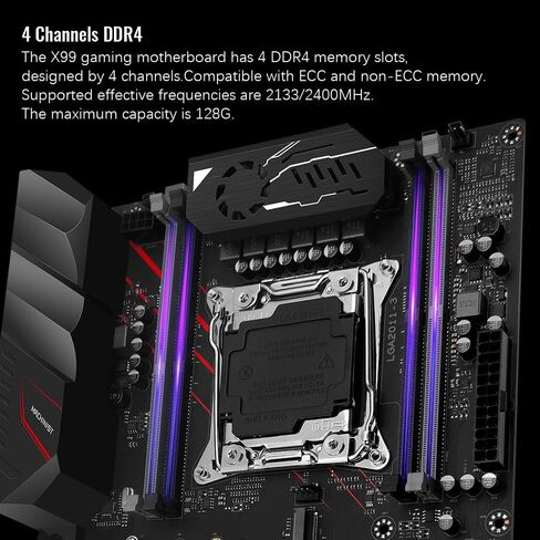 MACHINISIT LGA 2011-3 Motherboard X99 Micro ATX Mainboard for Intel Xeon E5 V3 V4 Series Processors (DDR4 Max 128GB, PCIe 3.0, M.2 Protocol, Gigabit LAN), X99 PR9-H PC Server in Saudi Arabia