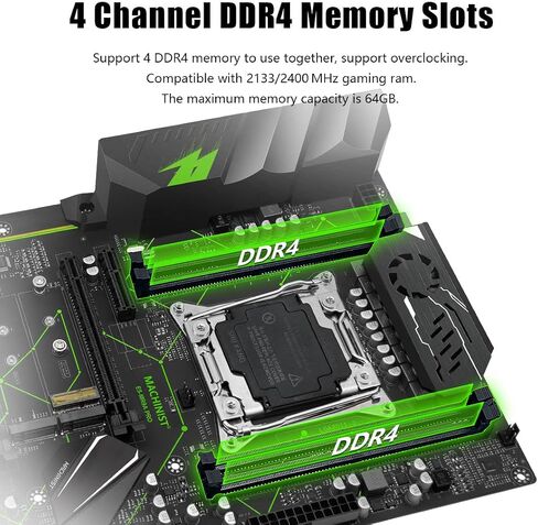 MACHINIST X99 Dual CPU Motherboard, Intel (5th/6th Gen) LGA 2011-V3 Computer Server Motherboards (E-ATX, PCIe 3.0, DDR4, Dual LAN, M.2, SATA 6Gb/s) for Intel Core i7, XEON E5 V3/V4 Series X99-D8 (Red) in Saudi Arabia