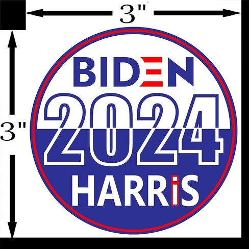ملصق انتخابات بايدن هاريس 2024 - ملصق سياسي للرئيس جو وكامالا (3 × 3 بوصة) | لمصد السيارة التلقائي لنافذة التصويت الديمقراطي-IC + أفضل من المغناطيس in Kuwait