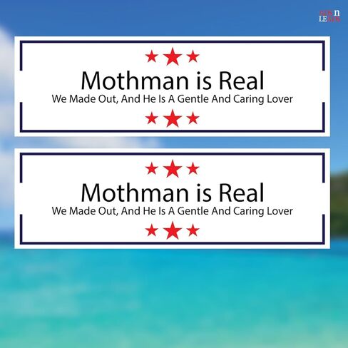 A&L 2 Pack Mothman is Real Vinyl صائق ملصق عالي الجودة من الفينيل متعدد الألوان لسيارة ممتص الصدمات شاحنة فان سيارات الدفع الرباعي نافذة جدار القارب أكواب الكمبيوتر المحمول أو أي سطح أملس 6 بوصة (عبوتان) in Kuwait