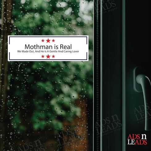 A&L 2 Pack Mothman is Real Vinyl صائق ملصق عالي الجودة من الفينيل متعدد الألوان لسيارة ممتص الصدمات شاحنة فان سيارات الدفع الرباعي نافذة جدار القارب أكواب الكمبيوتر المحمول أو أي سطح أملس 6 بوصة (عبوتان) in Kuwait