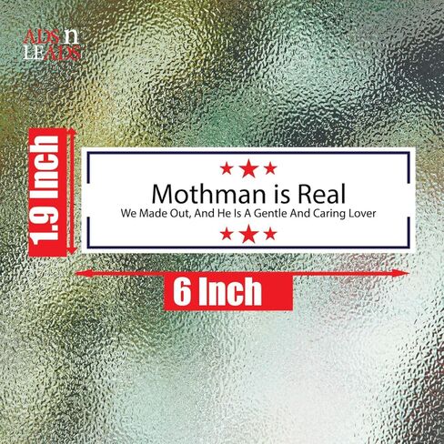 A&L 2 Pack Mothman is Real Vinyl صائق ملصق عالي الجودة من الفينيل متعدد الألوان لسيارة ممتص الصدمات شاحنة فان سيارات الدفع الرباعي نافذة جدار القارب أكواب الكمبيوتر المحمول أو أي سطح أملس 6 بوصة (عبوتان) in Kuwait