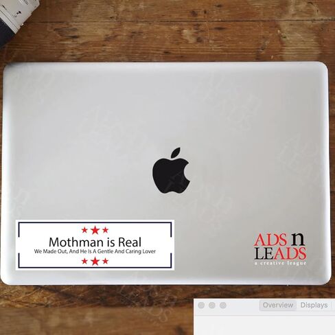 A&L 2 Pack Mothman is Real Vinyl صائق ملصق عالي الجودة من الفينيل متعدد الألوان لسيارة ممتص الصدمات شاحنة فان سيارات الدفع الرباعي نافذة جدار القارب أكواب الكمبيوتر المحمول أو أي سطح أملس 6 بوصة (عبوتان) in Kuwait