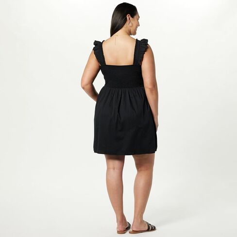The Drop Women's Kari Ruffled-Shoulder Smocked Mini Dress in Saudi Arabia