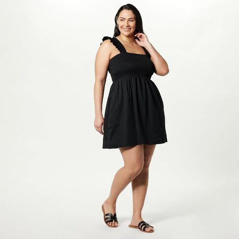 The Drop Women's Kari Ruffled-Shoulder Smocked Mini Dress in Saudi Arabia